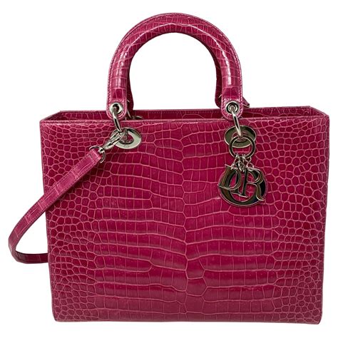 dior red lady dior large bag|lady dior crocodile bag.